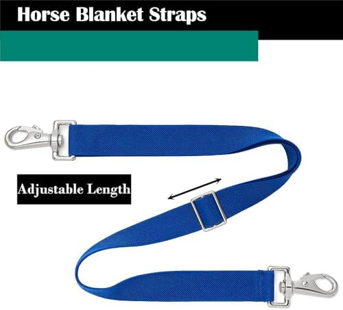 Premium Horse Blanket Sheet Leg Straps, Replacement Stretchy Belly Strap with Double Swivel Snaps, Adjustable Elastic Length from 24 to 42 Inch Winter Blanket 8 Pcs (Multi-Color)
