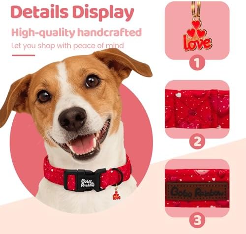 Valentine's Lovely Red Heart Print Dog Collar for X-Small Dogs