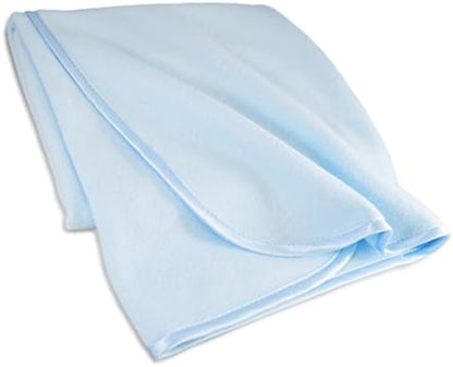 TL Care Fleece Blanket with Silk-Like Satin Trim, Soft, Warm & Cozy, Blue, 30" x 30" for Boys and Girls, Perfect for Baby Carrier, Stroller, Travel and Gifting (Pack of 2)