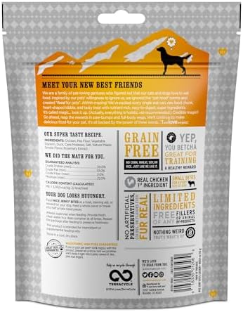 I AND LOVE AND YOU, Dog Treats Jerky Bites Chicken Duck, 4 Ounce