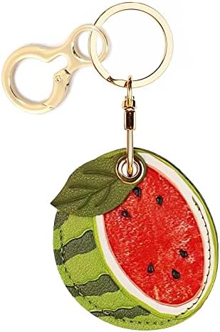 BORKUANA PU Leather Keychain Holder Protective Case Compatible with AirTag