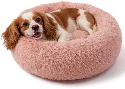 nononfish Plush Calming Dog Bed for Small Dogs,Donut Round Pet Bed