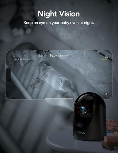 GNCC 2K Indoor Security Camera with Motion Detection, 2.4G WiFi, 1Pack