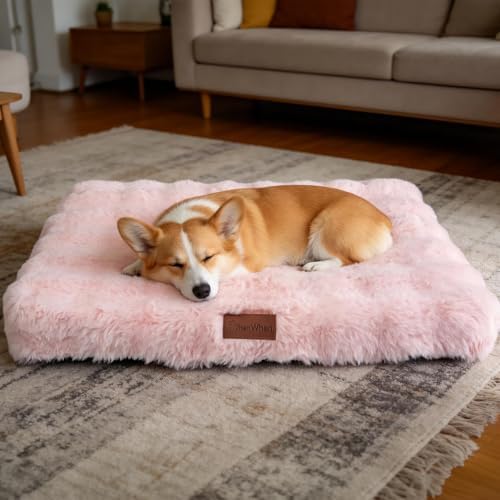 Washable Orthopedic Dog Bed Medium Size Dog, 30"x20" Pink