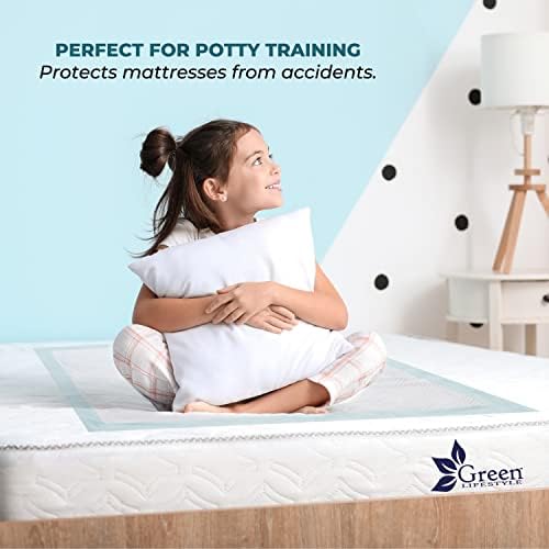 GREEN LIFESTYLE Underpads - Pet Training Pads for Dogs, Cats, Bunny, Chucks Pads for Adults, for use as Incontinence Bed Pads, Seniors Bed Pad (Pack of 50 - 36x36)