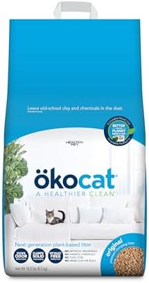ökocat Original Natural Wood Clumping Cat Litter, Odor Control 18.8 lbs