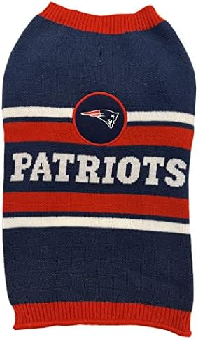 NFL New England Patriots Dog Sweater, Size Extra Large. Warm and Cozy Knit Pet Sweater with NFL Team Logo, Best Puppy Sweater for Large and Small Dogs