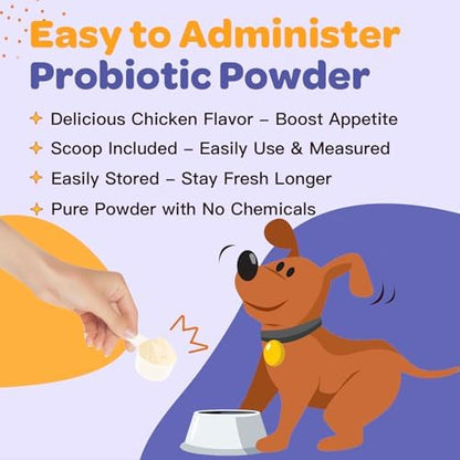 NATURE TARGET Probiotics for Dogs Powder, 6 Billion CFUs, 90 Scoops