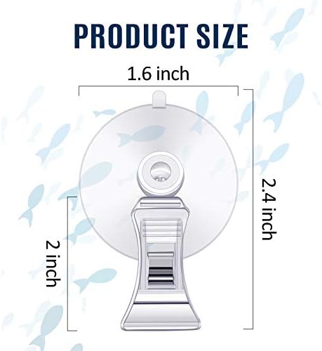 Jetec 8 Pieces Fish Seaweed Clip Plant Suction Cup with Clip Feed Holder for Aquarium Fish Tank Accessories