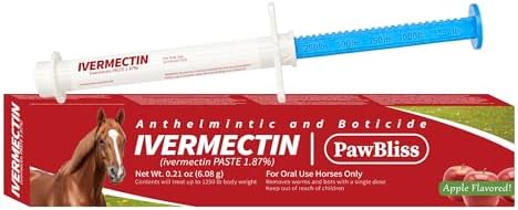 Ivermectin Horse Paste 1.87% – Single Tube 6.08g (1-Pack), Apple Flavored Oral Dewormer for Horses – Treats Horses Up to 1250 lbs – Weight Calibrated Equine Paste for Routine Horse Care