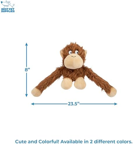 Best Pet Supplies Interactive Squeaky Dog Chew Toy, Ideal Dog Toys for Chewers, Small, Medium & Large Dogs, and Fetch Lovers - O-Hug-Atan (Brown), Large