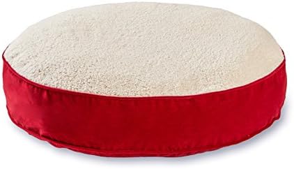 Happy Hounds Lucy Round Reversible Sherpa Pillow Cat Bed, Crimson