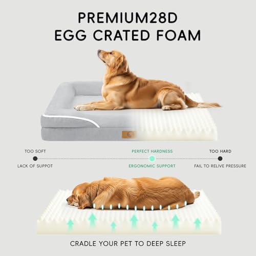 Homemate Dog Bed Large Sized Dog: 36"x27" Orthopedic Pet Bed with Toy