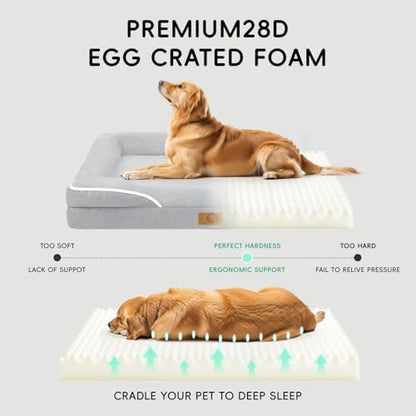 Homemate Dog Bed Medium Sized Dog: 28"x23" Orthopedic Pet Bed with Toy