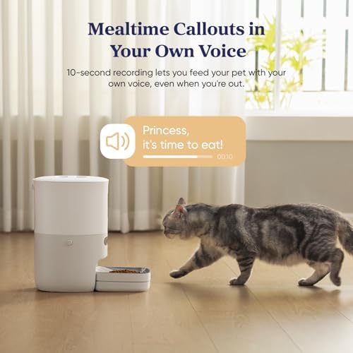 Pawsync Automatic Cat Feeder, WiFi & Smart Scale, Remote Feeding