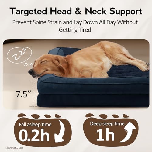 MEKIY Orthopedic Waterproof Dog Bed with Sides for Extra Large Sizes Dogs