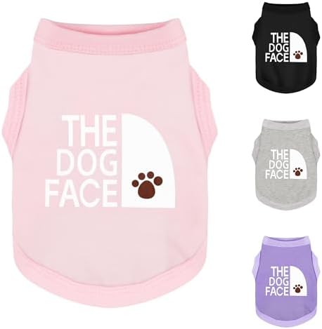 Personality Canine Attire: Soft, Lightweight Cotton Dog Clothes with 'The Dog Face' Print. Small and Medium Breeds, Perfect for Everyday Wear, Comfortable and Breathable Dog Shirt Pink 3XL