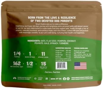 Smart Cookie Natural Dog Food Topper - Veggie - Dog Meal Mixer for All Ages - Vegan Food Topper for Picky Eaters and Boosting Nutrition - Non GMO, Made in The USA - 7 oz Bag (15 Day Supply)
