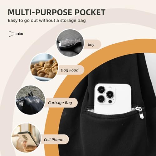 Adjustable Dog Sling Carrier with Pocket, Puppy Carrier for Small Dog & Cat