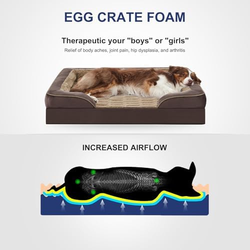 FURTIME Orthopedic Medium Dog Bed, Supportive Waterproof Pet Bed