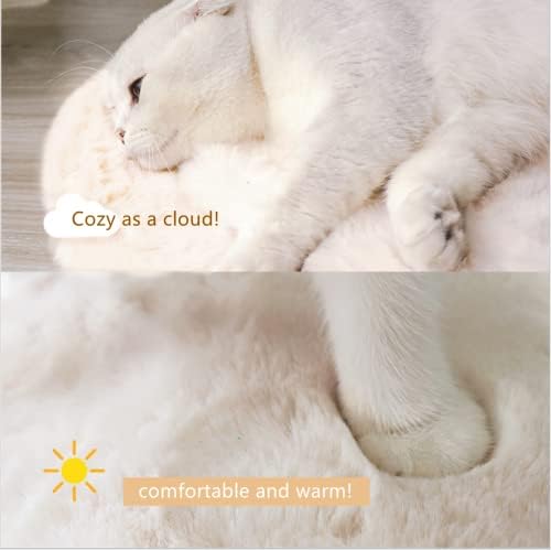 SHENGOCASE 2-Pack 14" x15.7 Faux Rabbit Fur Cat Dog Bed Cushion Pad Mat, Cat Tree Tower Replacement Cushion Pad for Window Perch Carrier House Cage Crate Kennel Furniture