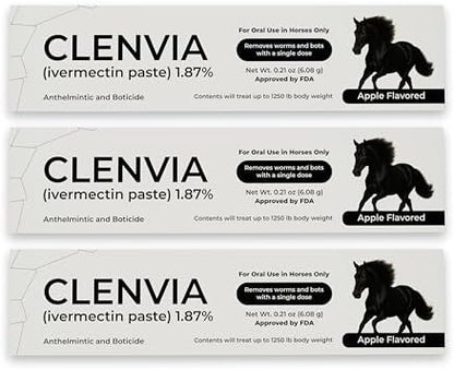 Horse Paste 1.87% – Apple Flavored Wormer – 6.08g Tube – Treats Up to 1250 lb