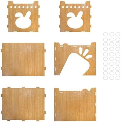 Yesland Rabbit Hideout Castle, Large Wooden Bunny Houses and Hideouts with Pet Pad, Detachable Small Animal Play Hideaway Hut and Playhouse for Indoor Bunnies Guinea Pig Hamster Chinchilla Gerbi
