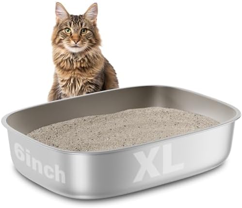 Stainless Steel Litter Box,Oval Metal Litter Box XL