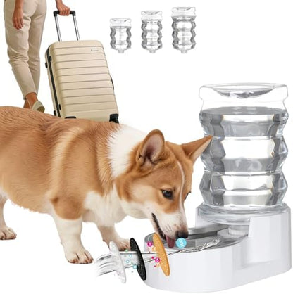 RIZZARI 6.5L Stainless Steel Dog Water Dispenser:Anti Spill for Medium Dogs
