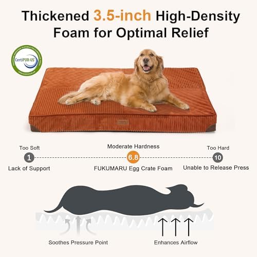 FUKUMARU Large Dog Bed, Thickened Waterproof Dog Mat with Washable Cover