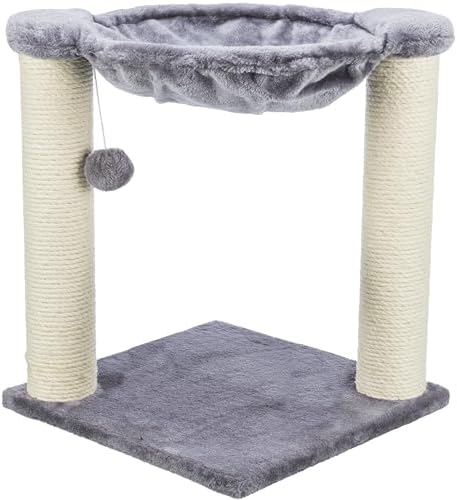 TRIXIE Baza 19.7-in Sisal Cat Tree with Plush Hammock and Toy, Gray