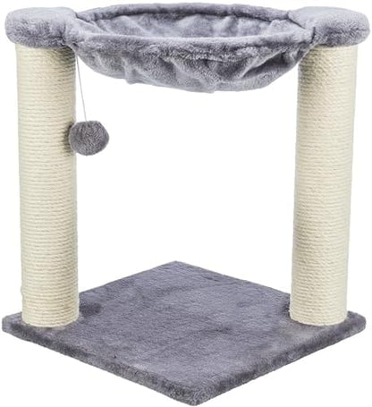TRIXIE Baza 19.7-in Sisal Cat Tree with Plush Hammock and Toy, Gray