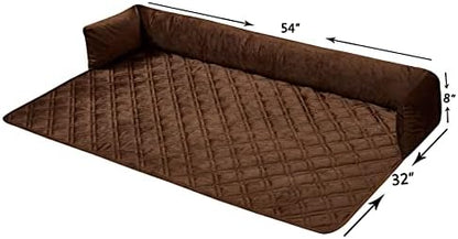 Brilliant Sunshine Chocolate Velvet Dog Sofa Slipcover, Extra Large