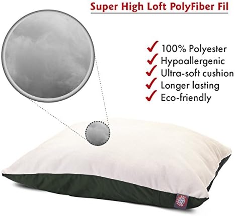 Majestic Pet Rectangle Medium Dog Bed Washable – Removable Slipcover Pet Bed – Dog Crate Bed Super Value Pillow Dog Bed – Dog Kennel Bed for Sleeping - Dog Bed Medium Breed 30 x 40 Inch – Green