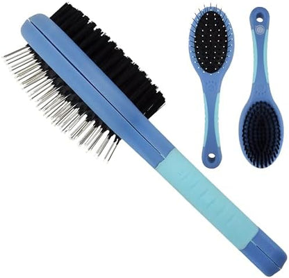 AKC 2-in-1 Grooming Brush for Dogs & Cats, Deshedding & Detangling