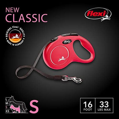 FLEXI® Classic Tape Retractable Dog Leash, Small, 16 ft - Red