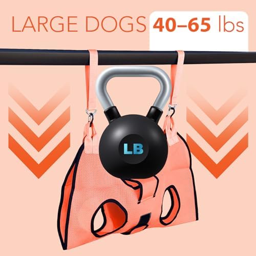 HamInWay PawsUp Pet Grooming Hammock Kit for Large Dogs, 4-in-1 Professional Grooming Sling for Nail Trimming, Includes Heavy Duty Clipper, Nail File, and Steel Comb – Orange