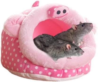 EAEDMY Guinea Pig Bed House & Hideout for Rat Bearded Dragon Hedgehog Ferret to Sleep and Hide, Guinea Pig Cage Accessories Habitat Décor (X-Large, 3.Pig)