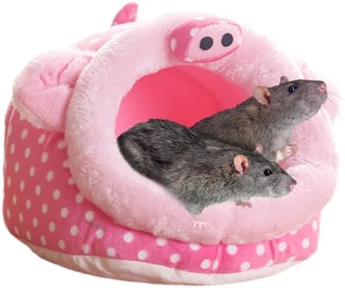 EAEDMY Guinea Pig Bed House & Hideout for Rat Bearded Dragon Hedgehog Ferret to Sleep and Hide, Guinea Pig Cage Accessories Habitat Décor (X-Large, 3.Pig)