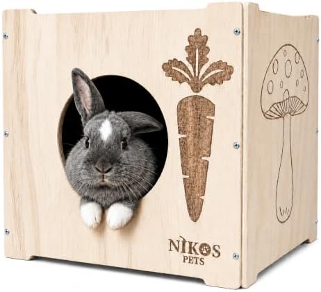 Wooden Rabbit Hideout, Rabbit Bed, Indoor Hutch, Bunny House, Outdoor Hut.