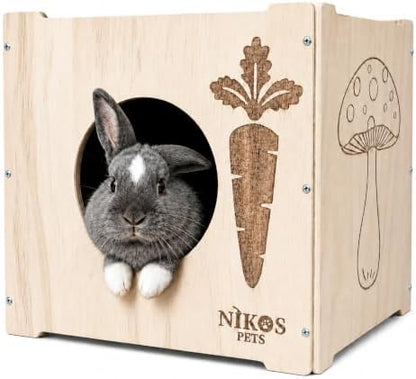 Wooden Rabbit Hideout, Rabbit Bed, Indoor Hutch, Bunny House, Outdoor Hut.