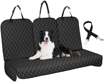 NECKORY Dog Car Seat Cover for Back Seat, Fits Cars/SUVs/Trucks, M-Black