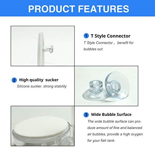 UPETTOOLS T60 Nano Aquarium Air Stone Kit, Quiet Bubble Diffuser