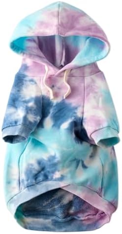 Pet Passion Rocky II Dog Hoodie, Purple Tie Dye, Medium
