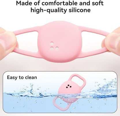 DDJ 2-Pack Cat Collar Case for Life360 Tile Sticker (Smallest Tracker)–NOT for Tile Mate/Pro–Silicone Protective Holder for Dog/Pet Collar, Ultra Durable, Easy Installation, Lightweight, Pink