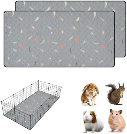 2Pcs Guinea Pig Cage Liners,Guinea Pig Fleece Cage Liners28''X56'' Super Absorbent Washable Pee Pads Reusable for Rabbit Hamster Chinchilla