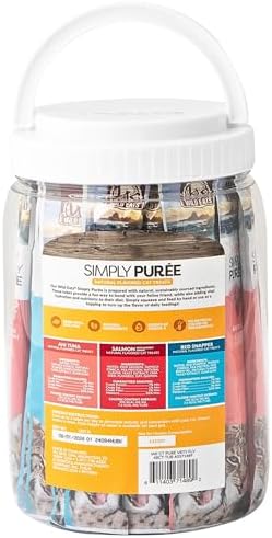 Wild Eats Simply Puree Variety Pack Cat Treats Tub, 48 Servings, Grain Free