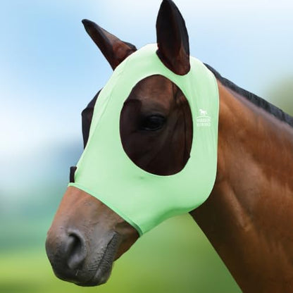 Harrison Howard Super Comfort Stretchy Fly Mask Large Eye Space with UV Protection Soft on Skin with Breathability Cool Mint M Cob