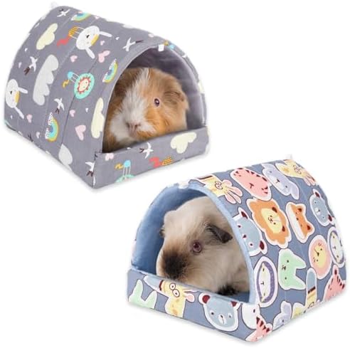 UPINS 2 Pack Guinea Pig Hideout,Guinea Pig Bed