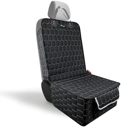 Meginc Front Seat Covers for Cars,Waterproof Car Seat Protector with Side Flaps 600D Fabric Front Seat Dog Cover for Trucks Vans SUVs Sedans, Non Slip Scratch Proof Seat Covers for Dogs in Car